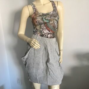 Vintage Zero Maria Cornejo gray linen bubble skirt size 4
